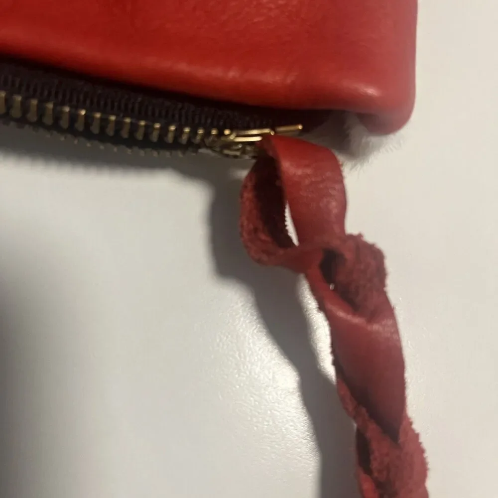 Genuine Cowhide Leather Clutch Wristlet Hair On Hide Red Western Handmade